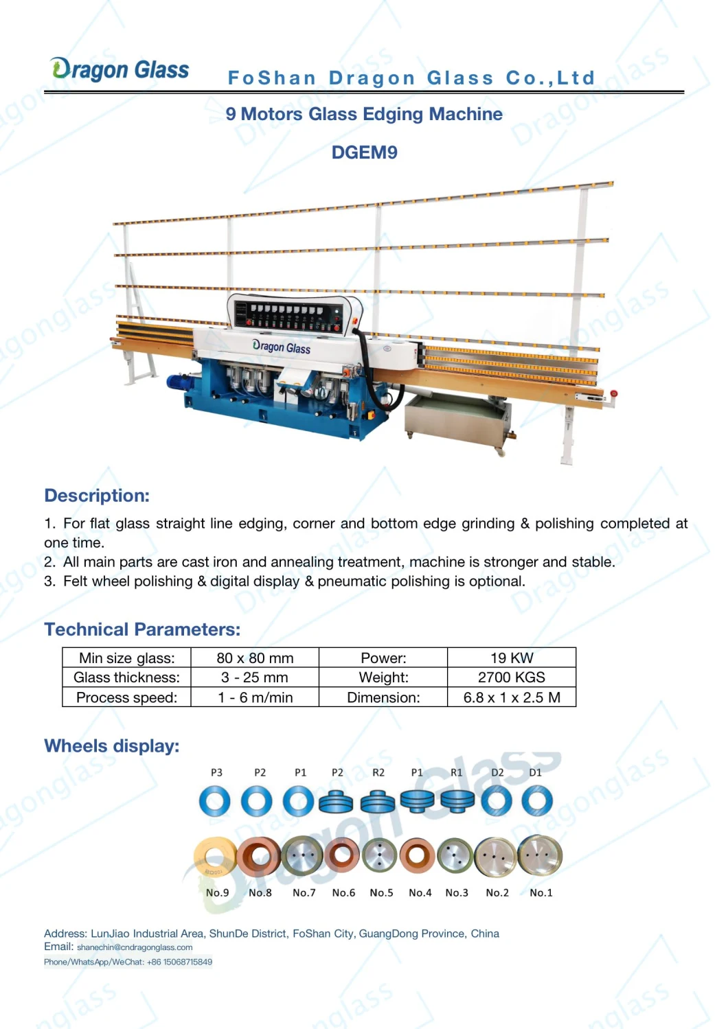 9 Spindle Glass Flat Edger &amp; Variable Miter Shape Mitering Pencil Beveling Washing Notching Drilling Engraving Sandblasting Breaking Polishing Edging Machine